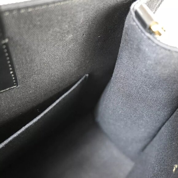 GIVENCHY G Logo 2Way Shoulder Hand Tote Bag Canvas Leather Black Italy 97FA497 - Picture 12 of 15